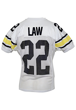 Circa 1993 Ty Law Michigan Wolverines Game-Used Road Jersey