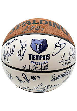 Circa 2005 Memphis Grizzlies Team-Signed White Panel Basketball