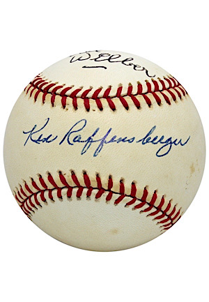 "3 HRs On 1st Pitch In One Game" Dual-Signed Baseball
