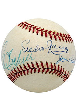 "Only Triple Play By Cuban Players" Multi-Signed Baseball