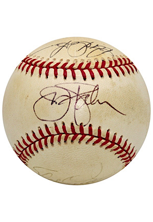 First & Only Four 20 Game Winners On Same Team Multi-Signed Baseball - Cuellar, Dobson, McNally & Palmer