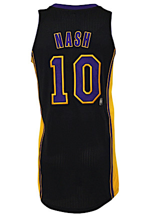 2013-14 Steve Nash Los Angeles Lakers Game-Used Black Jersey (Final Season)