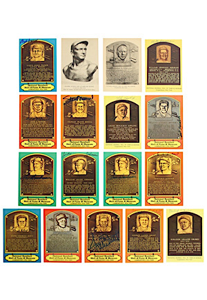 Grouping Of Hall Of Fame Autographed Colored Plaque Postcards (16)
