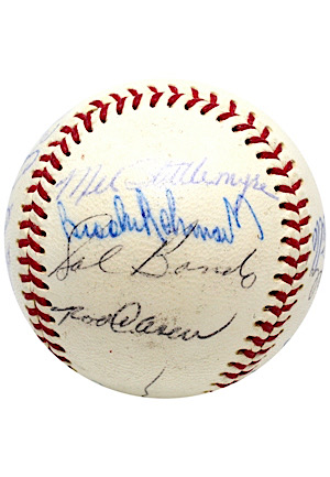 Hall Of Famers & Stars Multi-Signed OAL Baseball Including Brooks Robinson, Carew, Killebrew & More