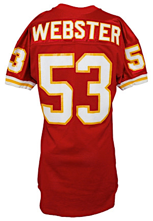 1992 Mike Webster Kansas City Chiefs Game-Issued Home Jersey