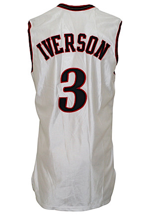 2002-03 Allen Iverson Philadelphia 76ers Game-Used & Autographed Home Jersey (Sourced From Assistant Coach • JSA COA)