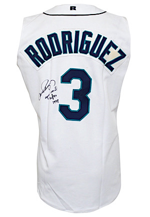 1998 Alex Rodriguez Seattle Mariners Game-Used & Autographed Home Vest (Rodriguez LOA • 40/40 Season)