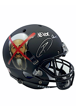 Robert J. O’Neill Autographed & Inscribed "Never Quit" Football Helmet (Seal That Killed Osama Bin Laden • PSA/DNA COA)