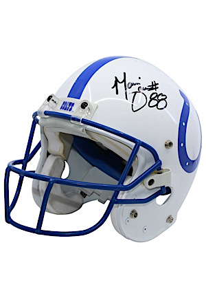 1999 Marvin Harrison Indianapolis Colts Game-Used & Autographed Helmet (Beckett)