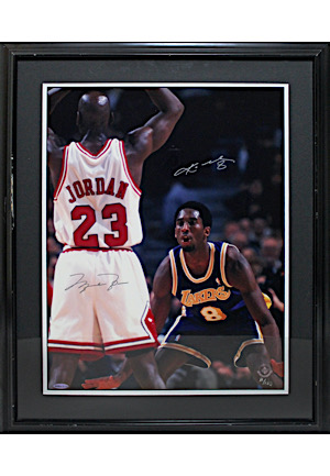 Michael Jordan & Kobe Bryant Dual-Signed LE Framed Display (UDA • 16/123)