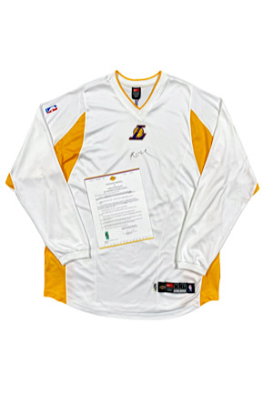 2005-06 Kobe Bryant Los Angeles Lakers Player-Worn & Autographed Shooting Shirt (Lakers LOA • Full JSA)