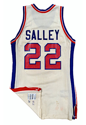 1988 John "Spider" Salley Detroit Pistons NBA Finals Game-Used Home Jersey (Photo-Matched To Epic Series Vs Lakers)