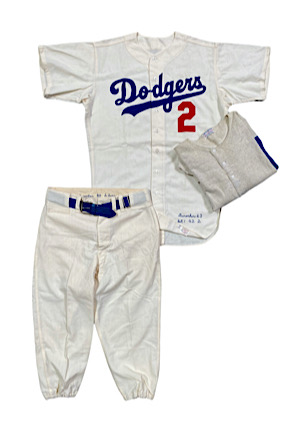 1963 Leo Durocher Los Angeles Dodgers Coaches-Worn Home Flannel Uniform Ensemble (4)(Championship Season • Family LOA & SGC Grob)