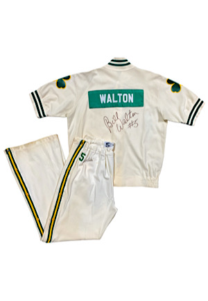 1985-86 Bill Walton Boston Celtics Player-Worn & Autographed Warm-Up Suit (2)(Championship Season • Full PSA/DNA LOAs)