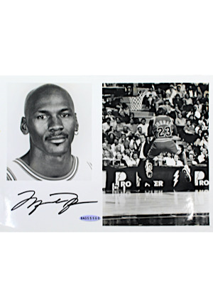 Michael Jordan Chicago Bulls Autographed B&W Press Photo (Full JSA • UDA Hologram)