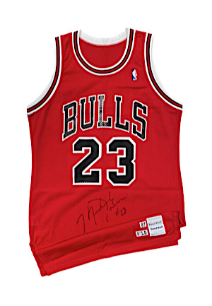 1987-88 Michael Jordan Chicago Bulls Game-Used & Autographed Road Jersey (Head Athletic Trainer & Full JSA LOAs • Graded 10 • MVP Season)