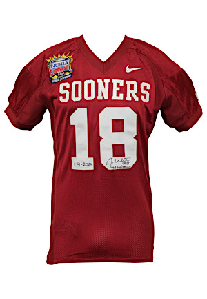 1/4/2004 Jason White Oklahoma Sooners BCS National Championship Game-Used & Autographed Full Jersey Ensemble With Knee Brace & More (Photo-Matched • Heisman Season)