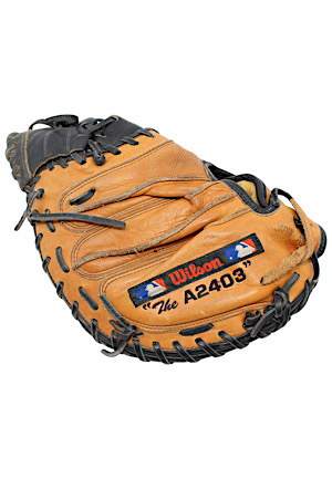 1999 Ivan "Pudge" Rodriguez Texas Rangers Game-Used Glove (MVP Season • Sourced From Coach Rudy Árias)