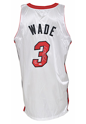 2004-05 Dwyane Wade Miami Heat Game-Used & Autographed Home Jersey (Full JSA • Wade Hologram)