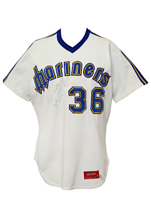 1982 Gaylord Perry Seattle Mariners Game-Used & Autographed Home Jersey (300th Win Season)