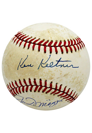 Joe DiMaggio & Ken Keltner Dual-Signed Baseball