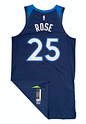 1/22/2019 Derrick Rose Minnesota Timberwolves Game-Used Road Jersey (MeiGray LOA • Photo-Matched)