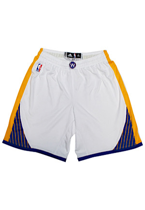 2015-16 Stephen Curry Golden State Warriors Game-Used Home Shorts (73 Win Season)