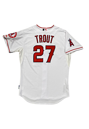 Circa 2013 Mike Trout Los Angeles Angels Game-Used Home Jersey