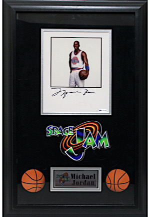 Michael Jordan Autographed "Space Jam" Framed Display (Gift From MJ To Space Jam Executives • UDA)