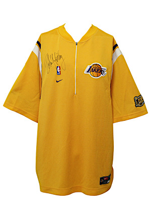 2001 Robert Horry Los Angeles Lakers NBA Finals Player-Worn & Autographed Shooting Shirt (Lakers LOAs • Championship Season)