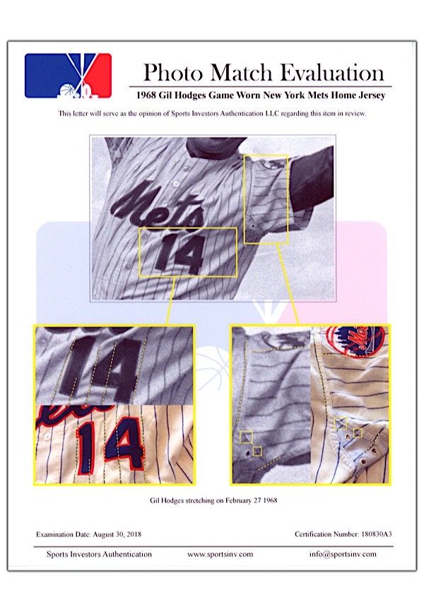 Lot Detail - 1962 Gil Hodges New York Mets Game-Used Home Flannel