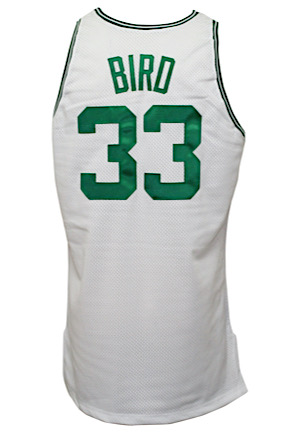 1992-93 Larry Bird Boston Celtics Game-Issued & Autographed Home Jersey (UDA)