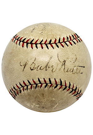 Babe Ruth Single-Signed ONL Baseball (Full PSA/DNA & JSA LOAs)