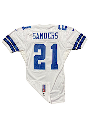 Mid 1990s Deion Sanders Dallas Cowboys Game-Used & Autographed Jersey (Family LOA)