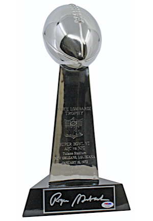 Roger Staubach Dallas Cowboys Autographed Super Bowl VI Players Trophy (PSA/DNA COA)