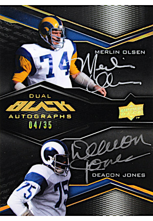 2009 Upper Deck Dual Black Autographs Merlin Olsen & Deacon Jones #2A-JO
