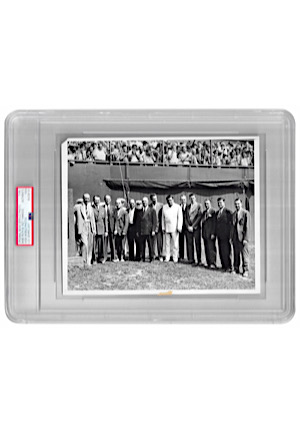 The 1927 New York Yankees With Babe Ruth On Lou Gehrig Day In 1939 Original News Service Type 1 Photo (PSA)