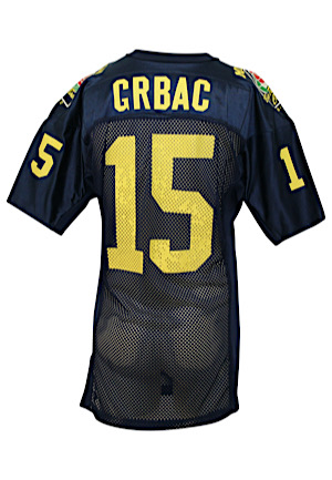 1992 Elvis Grbac Michigan Wolverines Game-Issued & Autographed Rose Bowl Jersey