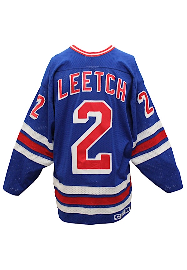 BRIAN LEETCH NEW YORK RANGERS CCM VINTAGE 1994 STANLEY CUP BLUE JERSEY WITH  "A"