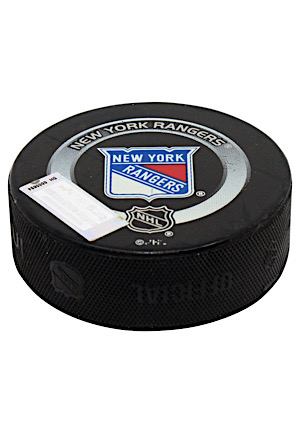 11/23/2003 Jan Hlavac New York Rangers Game-Used Goal Puck From Career Goal #76 (MeiGray LOA)