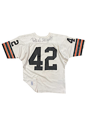1969 Paul Warfield Cleveland Browns Game-Used & Autographed Jersey (Photo-Matched W/ Numerous Team Repairs • Graded 10 • Full JSA • Photo Of Warfield Holding Jersey)
