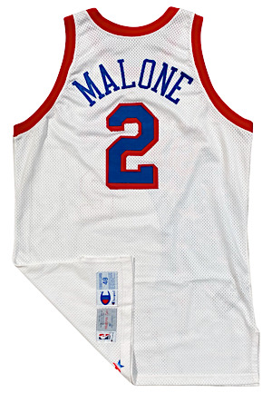 1993-94 Moses Malone Philadelphia 76ers Game-Used Home Jersey (Photo-Matched • Graded 10)