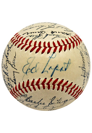 1949 New York Yankees Team Signed Baseball (PSA/DNA Graded 8 • Championship Season)