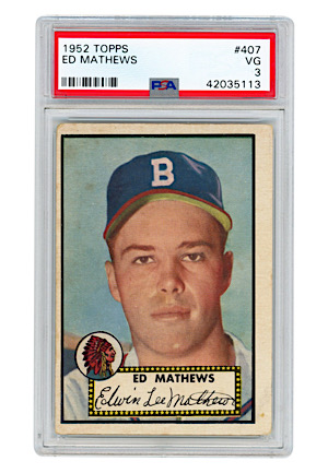 1952 Topps Ed Mathews #407 (PSA VG 3)