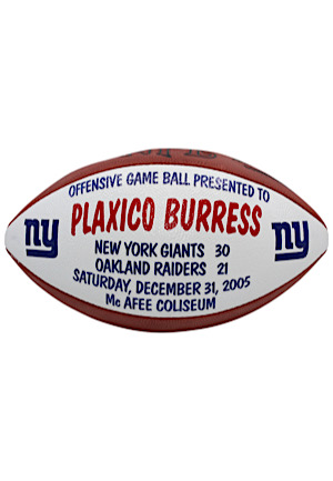 12/31/2005 Plaxico Burress Game-Used Trophy Football