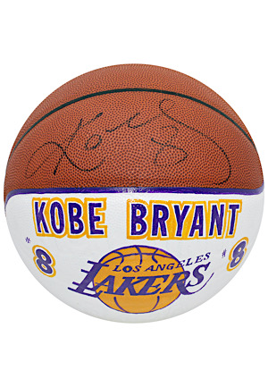 Kobe Bryant Los Angeles Lakers Autographed White Panel Basketball (Ball Boy LOA)