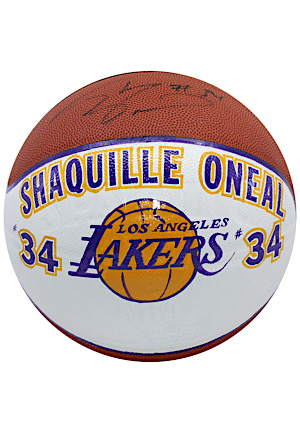 Shaquille ONeal Los Angeles Lakers Autographed White Panel Basketball (Ball Boy LOA)