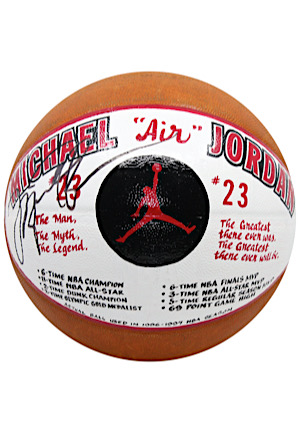 Michael Jordan Chicago Bulls Autographed White Panel Basketball (Ball Boy LOA)