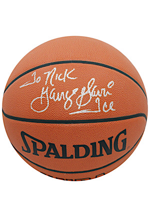 George "Iceman" Gervin Autographed Spalding Basketball (Ball Boy LOA)