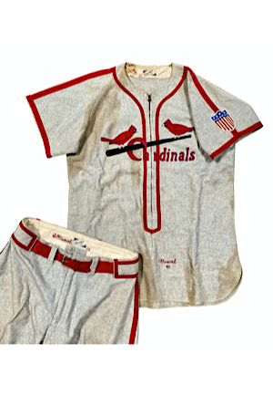 1943 Stan Musial St. Louis Cardinals NL MVP Game-Used Road Flannel Uniform (Photo-Matched To The World Series)